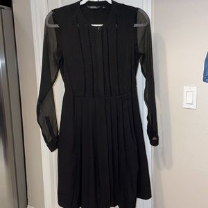 Simply Vera by Vera Wang Black Pleated Dress